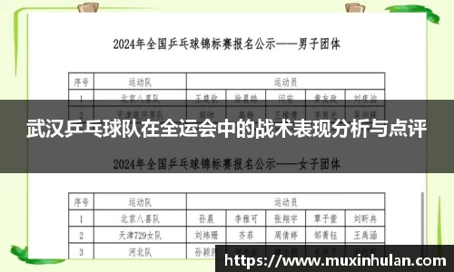 武汉乒乓球队在全运会中的战术表现分析与点评